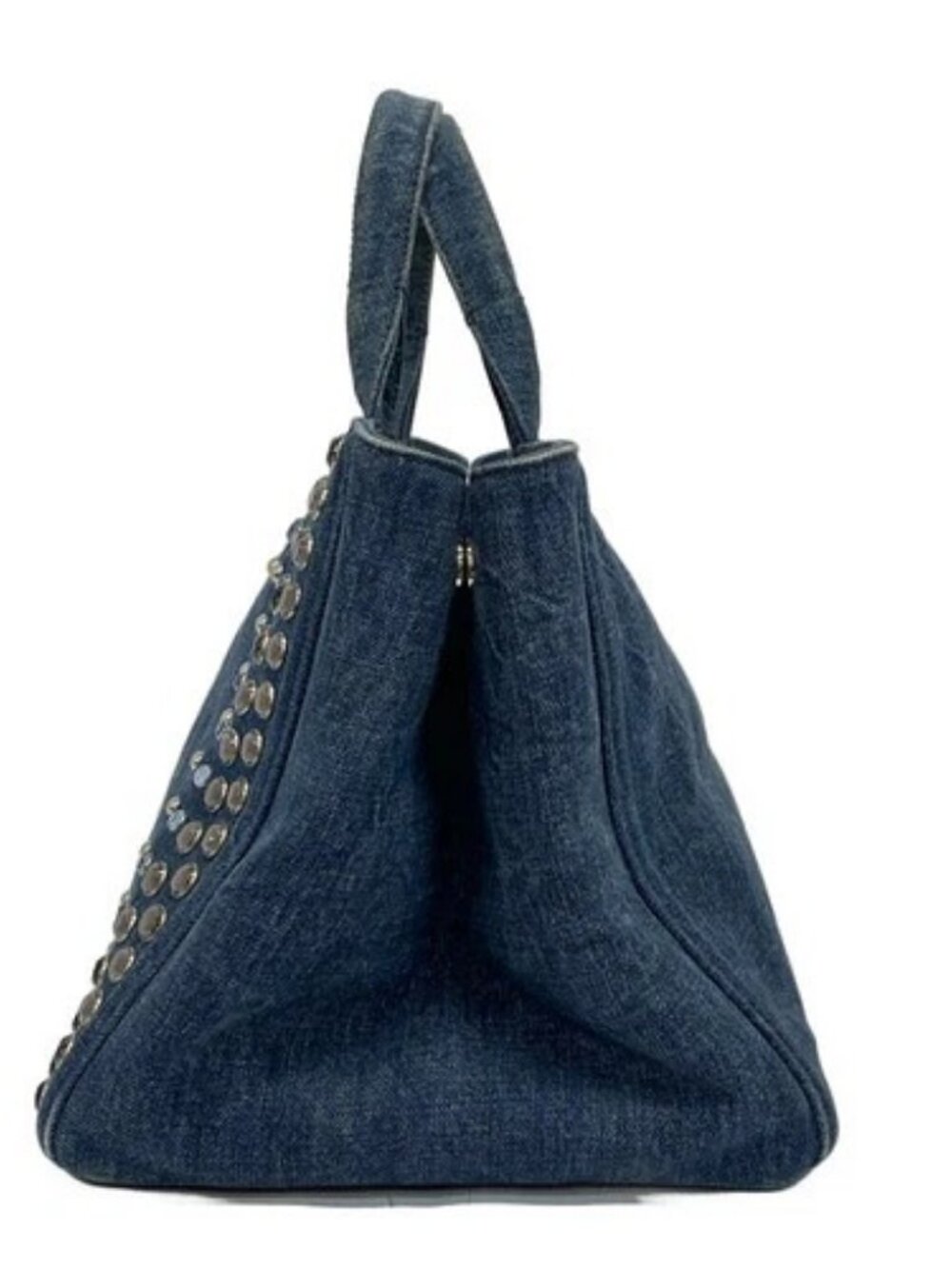 PRADA Canapa B26420 Blue Denim - Tote Bag - Picture 2 of 10